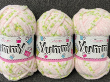 yummy chunky rosebud candy rose on pink 4747 king cole wool yarn knitting knit crochet fabric shack malmesbury