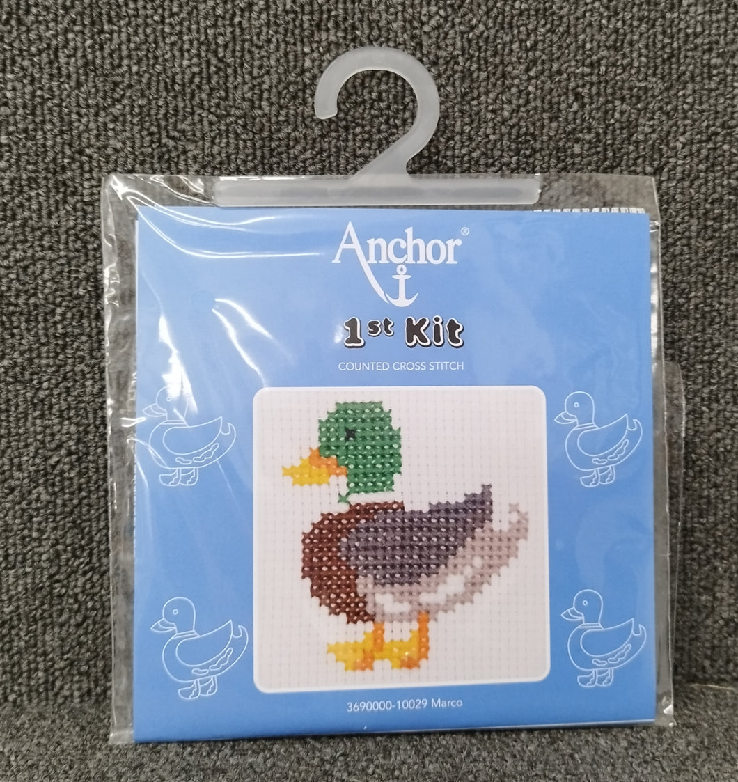 Anchor 1st Counted Cross stitch Kits Marco Duck Malmesbury Fabric Shack