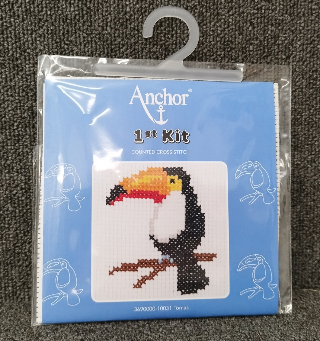 Anchor 1st Counted Cross stitch Kits Tomas Toucan Malmesbury Fabric Shack