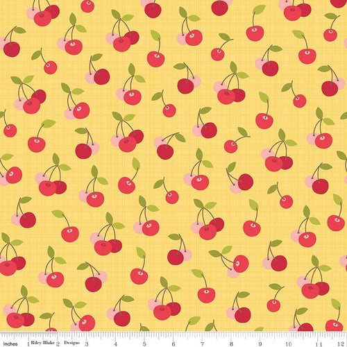 Riley Blake 'Farm Girl' Cherry Pie Cherries Yellow