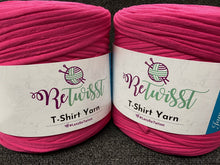 fabric shack knitting knit crochet wool yarn james c brett retwisst re twisst re twist retwist t shirt t-shirt tshirt upcycled recycled letsretwisst fushia pink 06