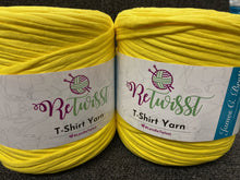 fabric shack knitting knit crochet wool yarn james c brett retwisst re twisst re twist retwist t shirt t-shirt tshirt upcycled recycled letsretwisst bright yellow 02