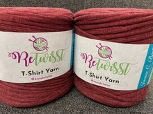 fabric shack knitting knit crochet wool yarn james c brett retwisst re twisst re twist retwist t shirt t-shirt tshirt upcycled recycled letsretwisst rust red 09