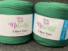 fabric shack knitting knit crochet wool yarn james c brett retwisst re twisst re twist retwist t shirt t-shirt tshirt upcycled recycled letsretwisst emerald green 01