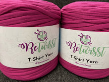 fabric shack knitting knit crochet wool yarn james c brett retwisst re twisst re twist retwist t shirt t-shirt tshirt upcycled recycled letsretwisst dark pink 06