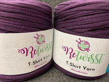fabric shack knitting knit crochet wool yarn james c brett retwisst re twisst re twist retwist t shirt t-shirt tshirt upcycled recycled letsretwisst dark purple 03