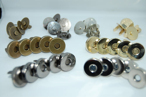 Fabric Shack Handbag Sewing Quilitng Magnetic Clasp Closure Bag Fastener Press Metal Brass Bronze Silver Black 18mm