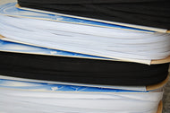 Fabric Shack Hemline Polyester Elastic Black White 5mm 12mm