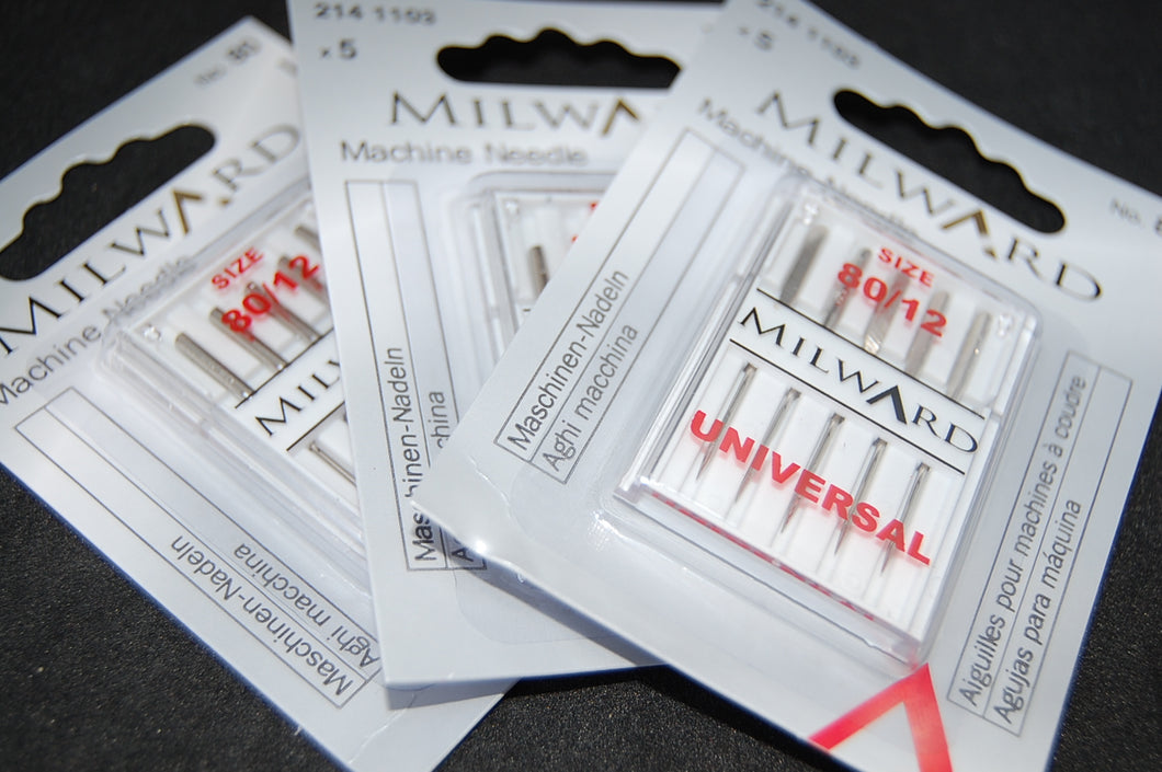 Fabric Shack Milward Universal Sewing Machine Needles 80 12 Pack Five Quilting Cotton Shirting