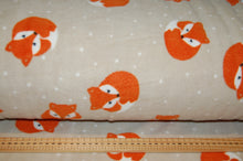 Fabric Shack Sewing Quilting Sew Fat Quarter Cotton Metre Quilt Fleece Fox Foxes Cub Patchwork Quilting Polar Antipil  Beige Brown