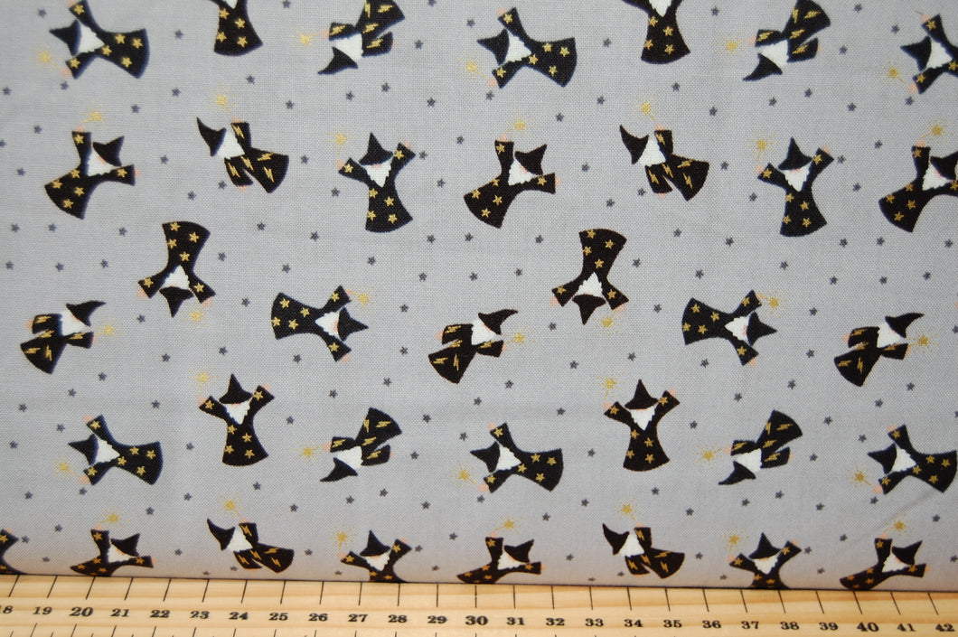 Fabric Shack Sewing Quilting Sew Fat Quarter Cotton Patchwork Dressmaking Lewis Irene Mythical & and Magical Myth Magic Fantasy Wizard Rainbow Fairy Fairies Mermaid Metallic Unicorn Grey