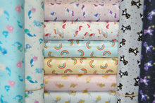 Fabric Shack Sewing Quilting Sew Fat Quarter Cotton Patchwork Dressmaking Lewis Irene Mythical & and Magical Myth Magic Fantasy Wizard Rainbow Fairy Fairies Mermaid Metallic Unicorn Dark Grey