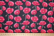 Fabric Shack Sewing Quilting Sew Fat Quarter Cotton Patchwork Dressmaking Rose Hubble Remembrance Day Poppies Poppy Black White