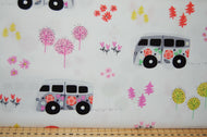 Fabric Shack Sewing Quilting Sew Fat Quarter Cotton Quilt Dressmaking Michael Miller Road Trip Happy Campers Hit the Road Camper Van Camping Sleeping Bag Monkey Elephant Fox Dog Frog 2