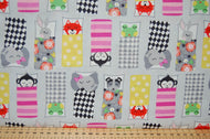 Fabric Shack Sewing Quilting Sew Fat Quarter Cotton Quilt Dressmaking Michael Miller Road Trip Happy Campers Hit the Road Camper Van Camping Sleeping Bag Monkey Elephant Fox Dog Frog 4