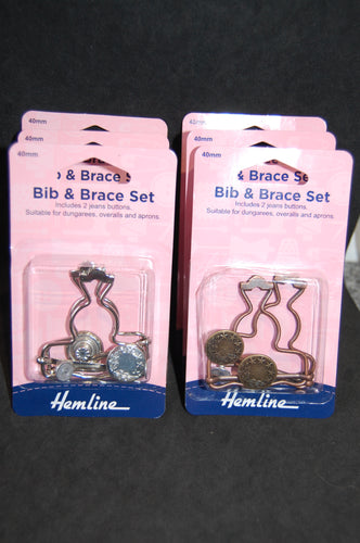 Fabric Shack Sewing Quilting Sew Fat Quarter Cotton Quilt Hemline bib and braces dungarees apron overal hook metal button bronze silver Haberdashery