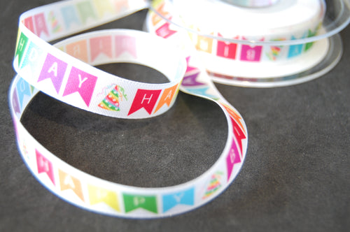 Fabric Shack Sewing Quilting Sew Fat Quarter Cotton Quilt Patchwork Dressmaking Berisfords Satin Ribbon Happy Birthday Bunting