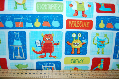 Fabric Shack Sewing Quilting Sew Fat Quarter Cotton Quilt Patchwork Dressmaking Dana Saulnier Patterned Peacock Studio E Monster Lab Quiet Book Height Chart Science Panel (4)