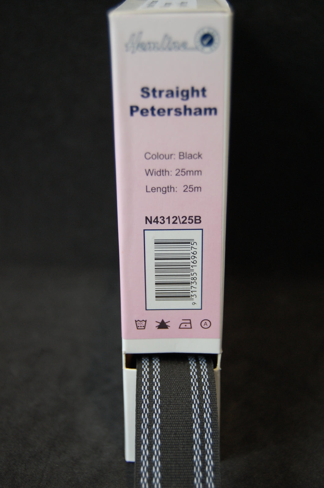 Hemline Straight Petersham 25mm 38mm Black