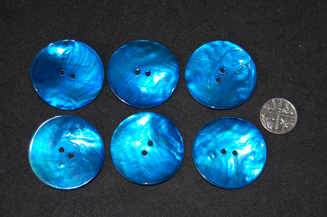Fabric Shack Sewing Quilting Sew Fat Quarter Cotton Quilt Patchwork Dressmaking Knitting Shell Button Bright Blue 2 Hole 34mm