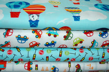 Fabric Shack Sewing Quilting Sew Fat Quarter Cotton Quilt Patchwork Dressmaking Laura Stone Studio E Off We Go Dog Rabbit Animal Balloon Car Truck Traffic Road Cones Stop Go Light Dumper Digger Lorry (6)