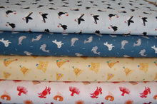 Fabric Shack Sewing Quilting Sew Fat Quarter Cotton Quilt Patchwork Dressmaking Lewis & and Irene Small Things by the Sea Puffins Seals Sancastles Beach Crab Coral Starfish Beach 