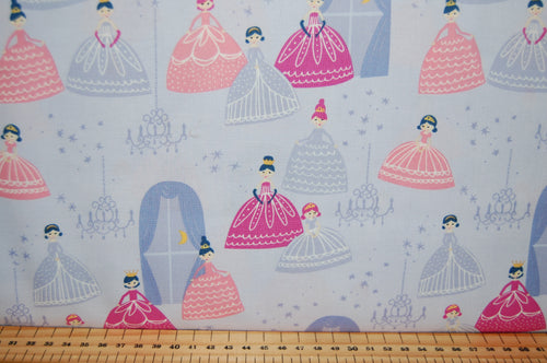 Fabric Shack Sewing Quilting Sew Fat Quarter Cotton Quilt Patchwork Dressmaking Moda Stacy Iest Hsu Once Upon a Time Princess Fairy Unicorn Enchanted Wood Panel Doll Castle Princesses Pink Purple L (4)