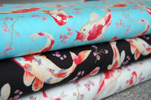 Fabric Shack Sewing Quilting Sew Fat Quarter Cotton Poplin Quilt Patchwork Koi Goldfish Rose & and Hubble Pond Blue Black White Sky