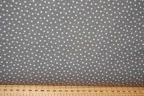 Fabric Shack  Sewing Quilting Sew Fat Quarter Cotton Quilt Patchwork Dressmaking Rose & Hubble Night Sky Mini Stars Light Grey