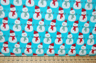 Fabric Shack Sewing Quilting Sew Fat Quarter Cotton Quilt Patchwork Dressmaking Rose & Hubble and Christmas Holidays Snowmen Gifts & Stockings Blue Green