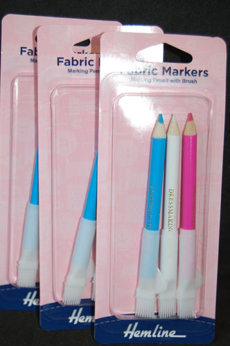 Fabric Shack Sewing Quilting Sew Fat Quarter Cotton Quilt Patchwork Dressmaking Tailor Chalk Pencil Brush Marker Pink Blue White 3 Pack