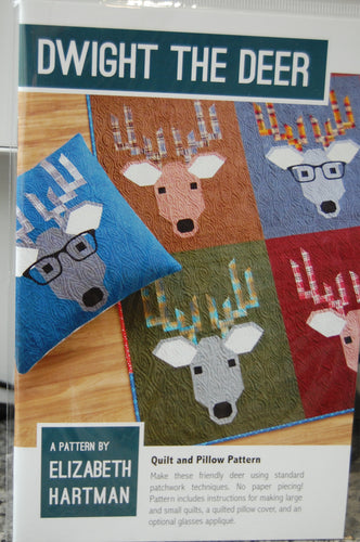 Fabric Shack Sewing Quilting Sew Fat Quarter Cotton Quilt Patchwork Pattern Elizabeth Hartman Dwight the Deer Reindeer Stag Christmas