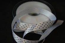 Fabric Shack Sewing Quilting Sew Patchwork Dressmaking Haberdashery Satin Ribbon Polka Dot Micro Spot trim berisfords 15mm black on white