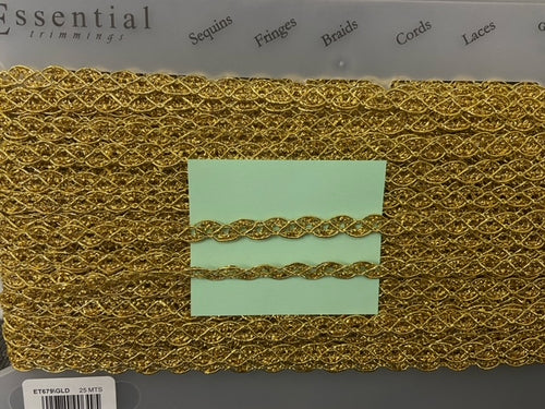 Gold Metallic Lattice Lace Trim 10mm fabric shack malmesbury ET679