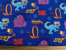 Hot Wheels Fabric Shack Malmesbury Cotton Cars Dinosaurs Gorilla Crash Race Track T-rex Scorpion Octopus Shark Dinosaur Blue