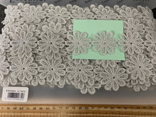 Silver Daisy Flower Guipure Silver Lace Trim 35mm fabric shack malmesbury et673