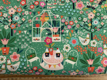 Strawberry Tea Dashwood Fabric Shack Malmesbury Cotton Chicken Flowers Garden Turquoise