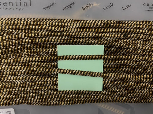 Striped Band Metallic Gold & Black 9mm trim ribbon fabric shack malmesbury ET676