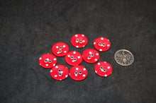 Trimits Buttons Fabric 2 Hole 15mm Polka Dot Red Black White