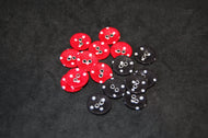 Trimits Buttons Fabric 2 Hole 15mm Polka Dot Red Black White