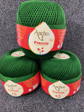 anchor freccia 6 3 ply 3ply mercerised cotton crochet thread 100g bright green 322 fabric shack malmesbury