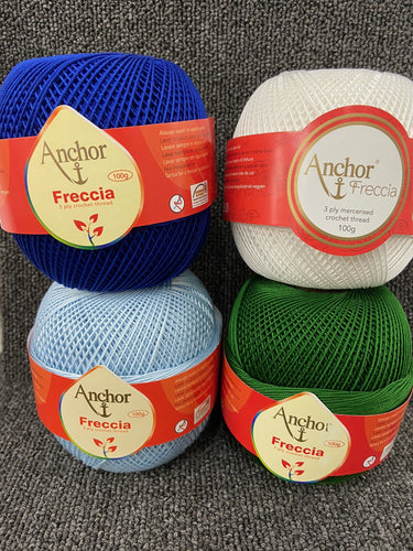 anchor freccia 6 3 ply 3ply mercerised cotton crochet thread 100g various colours fabric shack malmesbury