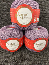 anchor freccia 6 3 ply 3ply mercerised cotton crochet thread 50g lilac 870 fabric shack malmesbury