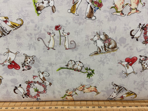 anita jeram from the heart clothworks animals love valentines valentine cat mouse pig dog rabbit hare couples grey