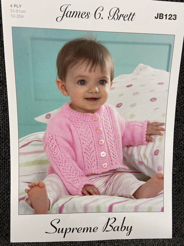 baby babies 4 ply cardigan knitting pattern james c brett wool yarn fabric shack malmesbury jb123