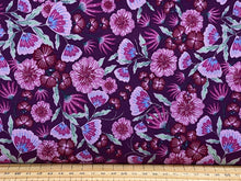 bethany salt visage parrots in paradise tropical flora purple cotton fabric shack malmesbury tropical flowers plum mauve