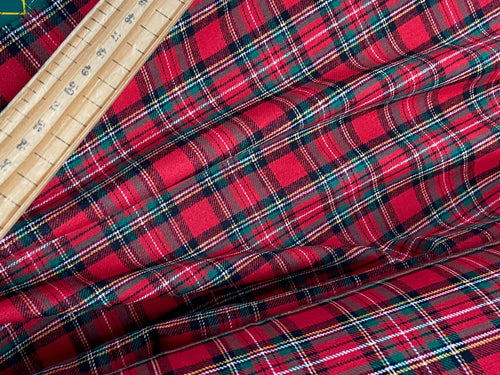 brushed cotton flannel tartan plaid check fabric shack malmesbury royal stewart