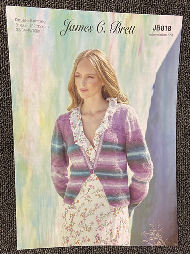 cardigan shhh double knit dk knitting pattern james c brett wool yarn fabric shack malmesbury jb818