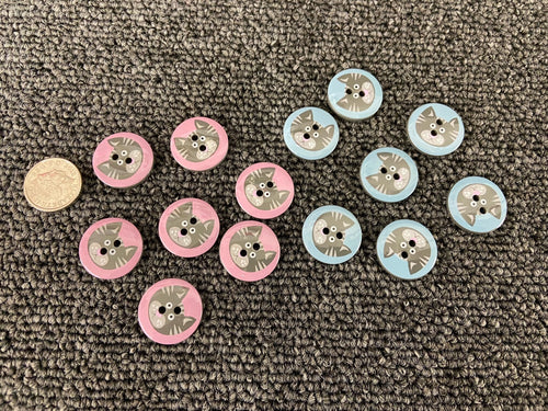 cat buttons pink blue 19mm 2 hole fabric shack malmesbury
