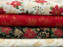 christmas fabric classic poinsettia cream cotton fabric shack malmesbury